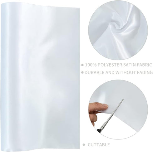 TONIFUL 12 Inch X 11yds White Satin Ribbon Extra Wide Christmas Ribbon for Outdoor Use, Ribbon Cutting Ceremony, Grand Opening Ribbon, Table Runne...