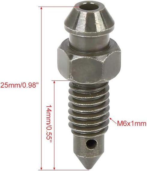 4Pcs M6x1mm Banjo Bolt Bleeder Screw with Cap for Motorcycle Brake Master Cylinder...