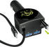 Dual Retractable Car Charger Compatible with iPhone Cell Phone, Fast Charge 2.4A 44W, Retractable Cables (3Ft) and 2 USB Ports Car Charger Adapter...