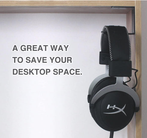 Aluminum Under-Desk Headphone Hook, with Strong Adhesive VHB Tape, Holds 5 lbs (Black)...