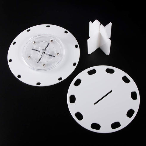 Yoseng 10 Hole Craft Brush holder,Acrylic Spinning Storage Caddy Drying Rack Storage for Oval Ink Blending Brushes (White)...