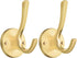 ZUONAI Gold Coat Hooks 2 Pack Heavy Duty Brushed Towel Hooks Screws Solid Brass Wall Gold Hooks for Hanging Coats, Hats, Jacket, Clothing and Keys...