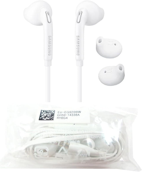 Samsung Eo-Eg920Bw White Headset/Handsfree/Headphone/Earphone With Volume Control Compatible with Galaxy Phones (Non Retail Packaging - Bulk Packa...