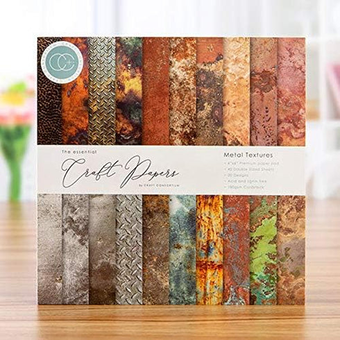 CRAFT CONSORTIUM LTD Craft CON PAPRPAD 6" TXTR, us:one size, Metal Textures, 20 Designs...