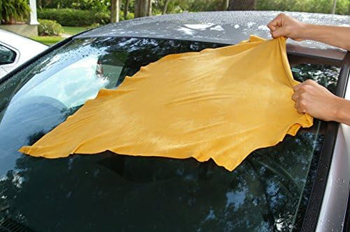Natural Chamois L (3.5 sq ft.) Large Size by Ever New Automotive Premium New Zealand Sheepskin! for Auto, Boats, RV and Home! Amazing Renewable Re...