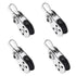 4PCS Stainless Steel Marine Pulley,Pulley Blocks,Bearing Lifting Wheel Tools Nylon Boat Accessories Power Transmission Parts Pulley Towing Wheel F...
