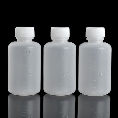 50Pcs 60ml 2oz PE Plastic Empty Small Mouth Graduated Lab Chemical Container Reagent Bottle Sample Sealing Liquid Medicine Bottles...