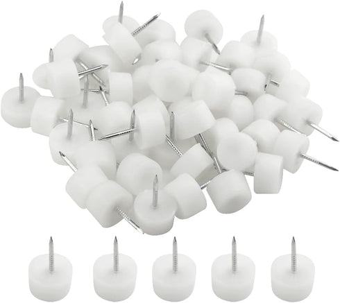 100PCS 13MM Nail-on Furniture Glide with Box Small Round Chair Glides Furniture Sliders for Hardwood...