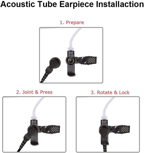 SL300 TLK100 Acoustic Tube Earpiece with PTT Mic Walkie Talkie Headset for Motorola SL7550 SL7550e SL7580 SL7580e SL7590 SL7590e SL4000 SL3500 SL3...