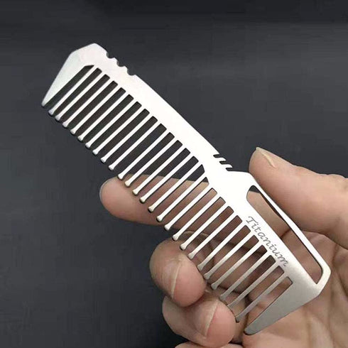Hair Combs Portable EDC Gear Combs Camping Outdoor Tools Titanium Outdoor Accessories Pocket Titanium Comb for Men Women...