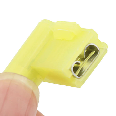 60PCS Nylon Flag Spade Quick Disconnects Female Wire Connector 90 Degree Electrical Crimp Wire Terminals Right Angle Spade Connector Durable Termi...