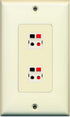 RiteAV - 2 Port Speaker Decorative Wall Plate - Light Almond - Bracket Included...