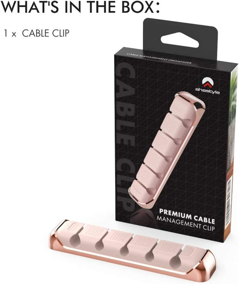 AHASTYLE Cable Organizer Holder 5 Slots Desktop Cord Wire Clips Keeper for Organizing USB Cable/Power Cord/Wire Home Office and Car (Pink)...