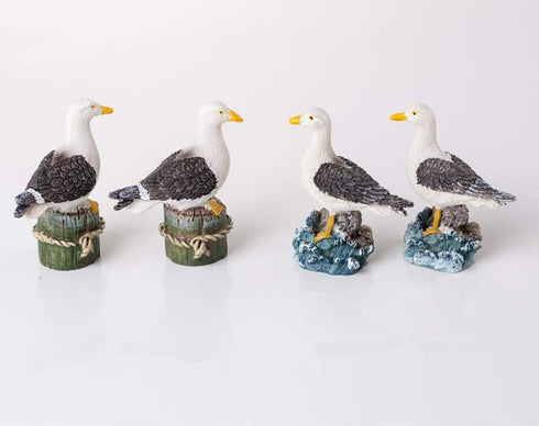 Garden Bird Statue - 4pcs Small Seagull Décor Birds Figurines Ornaments - Best Indoor Outdoor Statues Yard Art Figurines for Patio Lawn House...