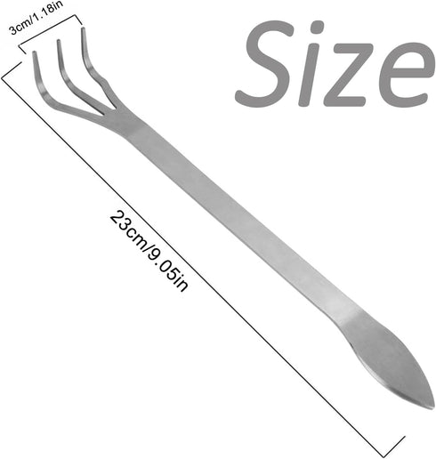 Stainless Steel Soil Rake, Bonsai Soil Loosening Tool 3 Prong Bonsai Rake Stainless Steel Bonsai Rake Suitable for Outdoor Garden Bonsai Root Rake...