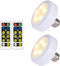 2 Pack Battery Operated Light Bulbs for Lamps with Remote,Replacement AA Bulbs,Battery Powered LED Puck Lights With E26 Screw in Non Electric Wall...
