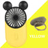 Cute Mouse Personal Mini Fan, Handheld USB Rechargeable Fan with Pretty LED Light, 3 Adjustable Speeds with Portable Holder, for Indoor Or Outdoor...