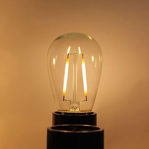 BRIMAX 6 Pack 2W LED Light Bulbs, Plastic LED Filament Bulb, 2700K Warm White, Equivalent to 11w/20w/25w, E26 Medium Base, S14 Edison Light Bulbs ...