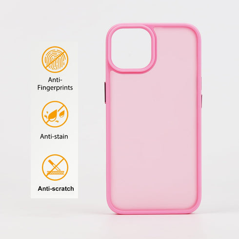 TENOC Phone Case Compatible with iPhone 12 Pro Max, Pink Case Translucent Protective Bumper Matte Hard Back Cover for 6.7 Inch...