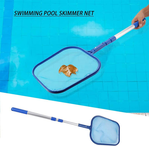 Ahn'Qiraj Pool Skimmer Net with Pole, Pool Net Fine Mesh with Telescopic Pole Leaf Skimmer Mesh (Light Blue)...