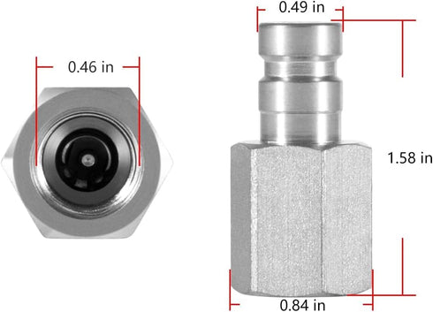 Camoo PD342 Series PD Steel Test Port and Diagnostic Equipment Quick Nipple with Female Pipe Thread, 1/8" Body Size, 1/4"-18 NPTF Thread Size, 1.6...