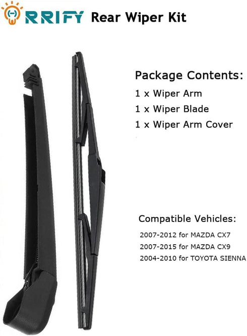 Rear Windshield Wiper Arm Blade Set 85241-AE010 EG21-67-421 for Toyota Sienna 2004-2010, for MAZDA CX7 2007-2012, for MAZDA CX9 2007-2015...