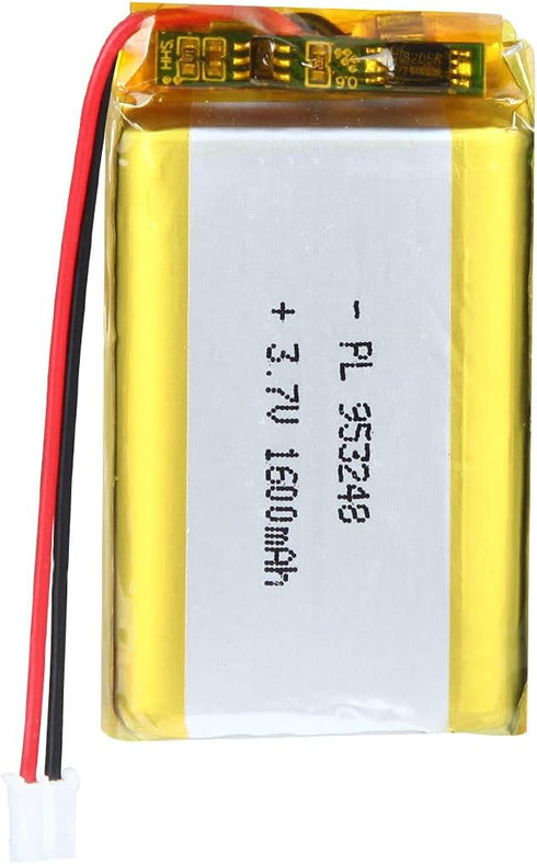 3.7V 1600mAh Battery 953248 Lithium Polymer Ion Rechargeable Li-ion Li-Po Battery with 2P PH 2.0mm Pitch Connector...