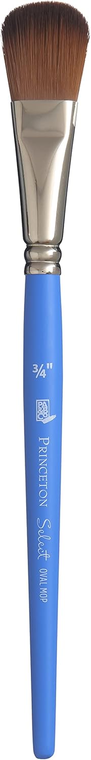 Princeton Select Artiste, Mixed-Media Brushes for Acrylic, Oil, Watercolor Series 3750 Wave Oval Mop Synthetic, Size 3/4 Inch...