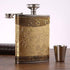 Golden pattern 8 Oz Gift 100% Stainless Steel(304/18-8 SS).Bonus 2 Shot Glass+1Funnel+1Giftbox.Flask Leak Proof Tested.Flask for Liquor/Alcohol.Fl...