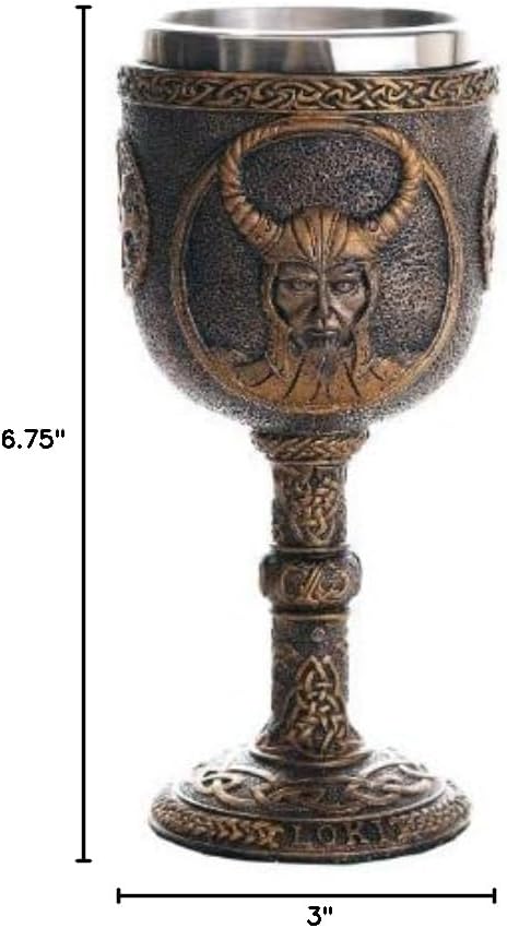 Pacific Giftware Norse Mythology Trickster God Loki Wine Goblet Chalice Cup 7oz...
