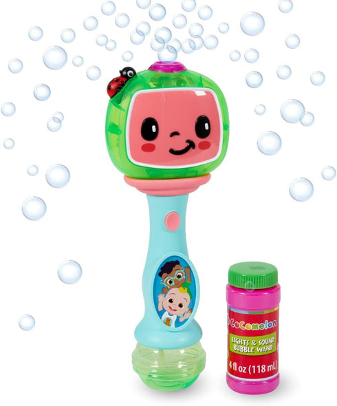 Little Kids Cocomelon Light and Sound Musical Bubble Wand, includes Bubble Solution...