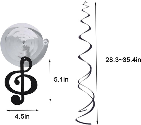 12 Pieces Musical Note Hanging Swirl, Music Theme Foil Ceiling Hanging Streamers Party Decorations for Boys Girls Adults Music Birthday Party Wedd...