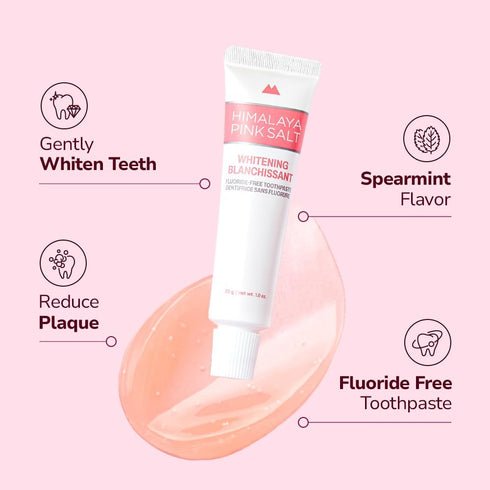 Natural Whitening Travel Kit - Medium Toothbrush & Fluoride Free Toothpaste for Teeth Whitening I Travel Toothbrush & Travel Toothpaste I Toothbru...