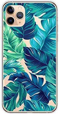 Blingy's for iPhone 12 Pro Case (6.1 inch), Tropical Palm Leaves Pattern Cute Floral Jungle Style Transparent Soft TPU Protective Clear Case Compa...