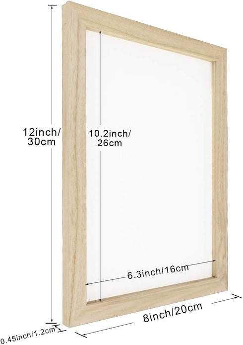 Worown 3 Size Wooden Paper Making Mould Frame Papermaking Screen for DIY Paper Craft and Dried Flower Handcraft...