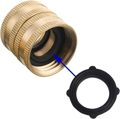 Hourleey Garden Hose Adapter, 3/4 Inch Solid Brass Hose Connectors Adapters (2 Sets)...