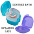 Denture Bath Case Cup with Denture Cleaner Brush & Retainer Holder Box, Complete Clean Care for Dentures, Clear Braces, Mouth Guard, Night Guard &...