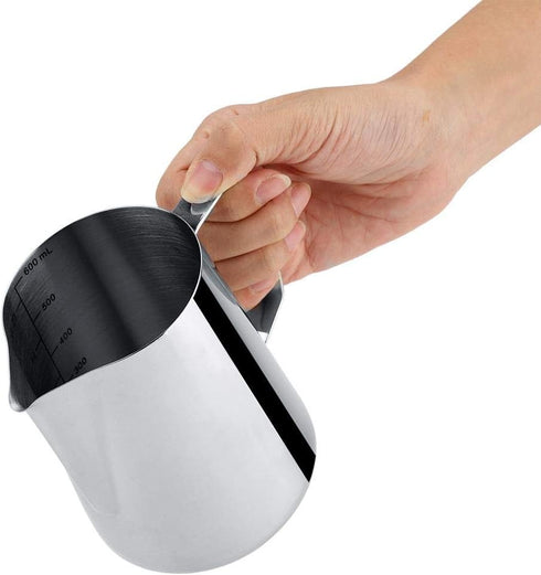 Frothing Cup, 600ml Stainless Steel Measuring Cup Mug Milk Frothing Pitcher Jug for Latte Coffee Art...