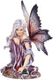 Pacific Giftware 5.25 Inch Fairyland Purple Winged Fairy with Red Rose Statue Figurine...