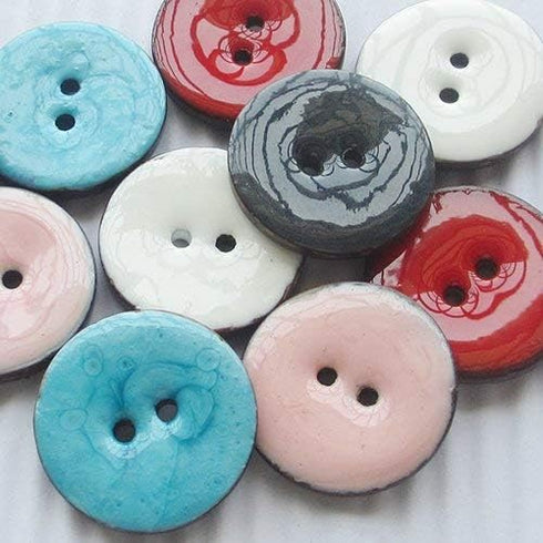 Chenkou Craft New Enamel Coco Two Holes Sewing Buttons Button Overcoat Decoration 25mm 20pcs (Mix)...