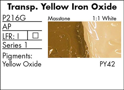 Grumbacher Pre-Tested Oil Paint, 37ml/1.25 Ounce, Transparent Yellow Iron Oxide (P216G)...