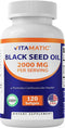 Vitamatic Black Seed Oil Capsules - 2000 mg per Serving - 120 Softgels - Colde Pressed - Contains Min 0.95% Thymoquinone - Supports Healthy Immune...