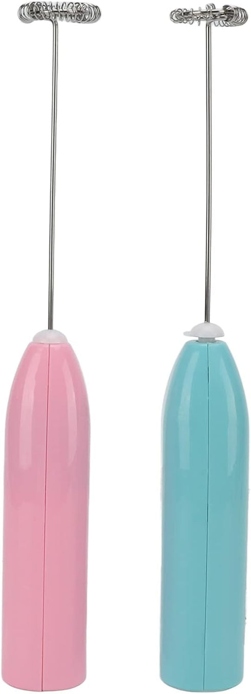2 Pcs Mini Hand Mixer, High Frequency Motor One Hand Control Rustproof Stainless Steel Material Electric Stirrer for Household Coffee Painting Col...