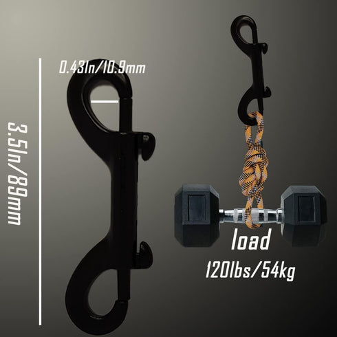 Black Double Ended Bolt Snaps Hook 3.5inch,8Pcs Zinc Alloy Trigger Chain,Multipurpose Metal Clips Key Holder,Pet Leash Connection,Nickel Plated,Lo...