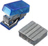 Blue Mini Office Supply Set Mini Portable Case,Include Mini Stapler,Tape Dispenser,Hole Puncher,Staples, for Office, Home, Gifts...