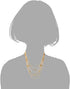 COOLSTEELANDBEYOND Gold Statement Choker Collar Necklace Waterfall Multi-Strand Chain with Rectangle Crystal Bead Charm...
