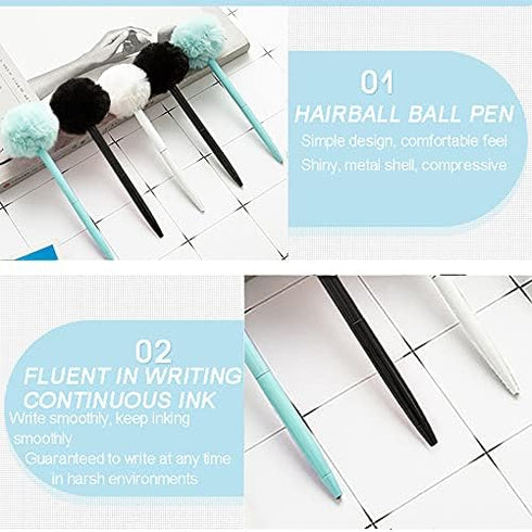 IXIGER plush Pens,Cute Fluffy Ball Top Pens,gift Pen,feather pen,Colorful Fluffy Ball Pen for Easter and Party Supplies,3 pcs fun pens,fluffy pens...