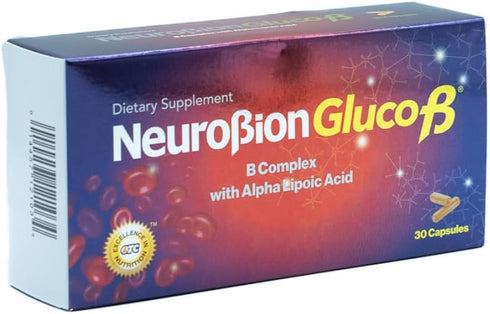 Neurobion Gluco B con Acido Alfa Lipoico Dietary Supplement B Complex with Alpha Lipoic Acid, Complejo B 30 Capsule...