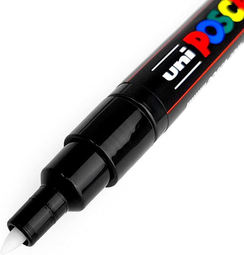 Posca - Ultra Fine to Fine Paint Marker Pens Set - PC-1MR, PC-1M, PC-3M - Black Ink - Pack of 3...