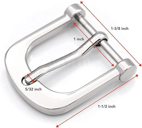CRAFTMEMORE 4pcs 1 Inch Metal Belt Buckle Single Prong Buckles Leather Craft Accessories SC53- Pick Color (Gunmetal)...